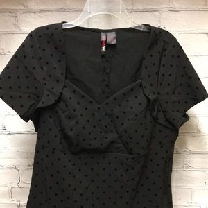 TORRID Milk Maid Style Black corset style zip back heart shape neckline